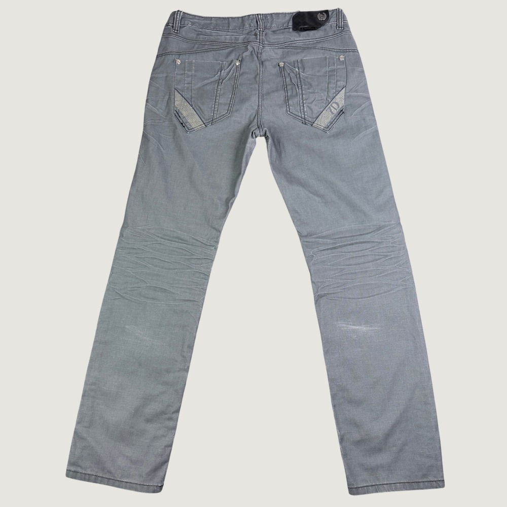 7 Diamonds Catalyst Men Grey Straight Leg Coated Denim Jeans Size 36 x 34